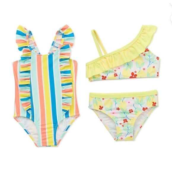Nwt Lot of two girls Wonder Nation Swimsuits - Picture 1 of 5